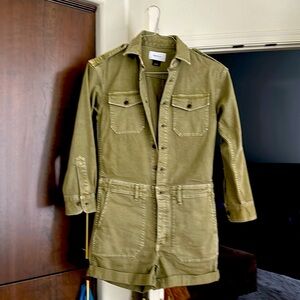 Army color green romper